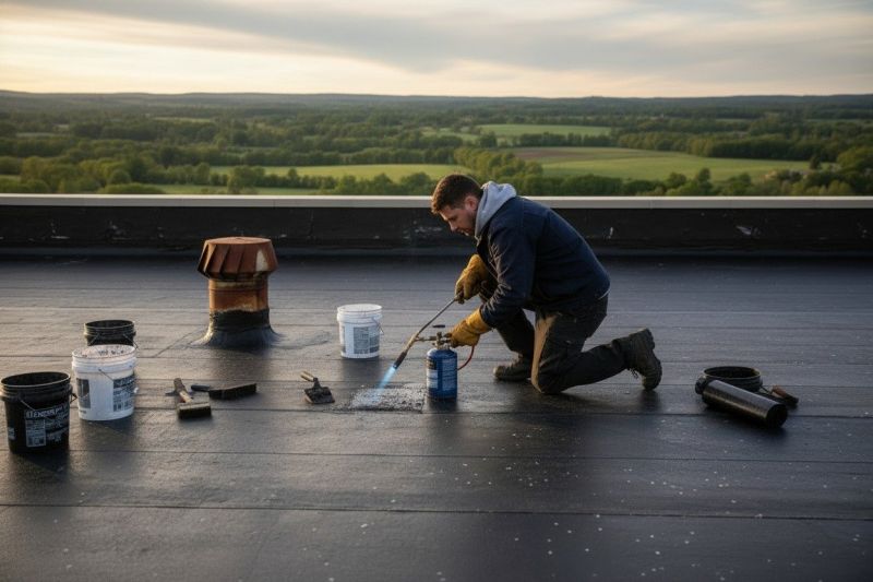 Local Flat Roof Tar Repair pros at work